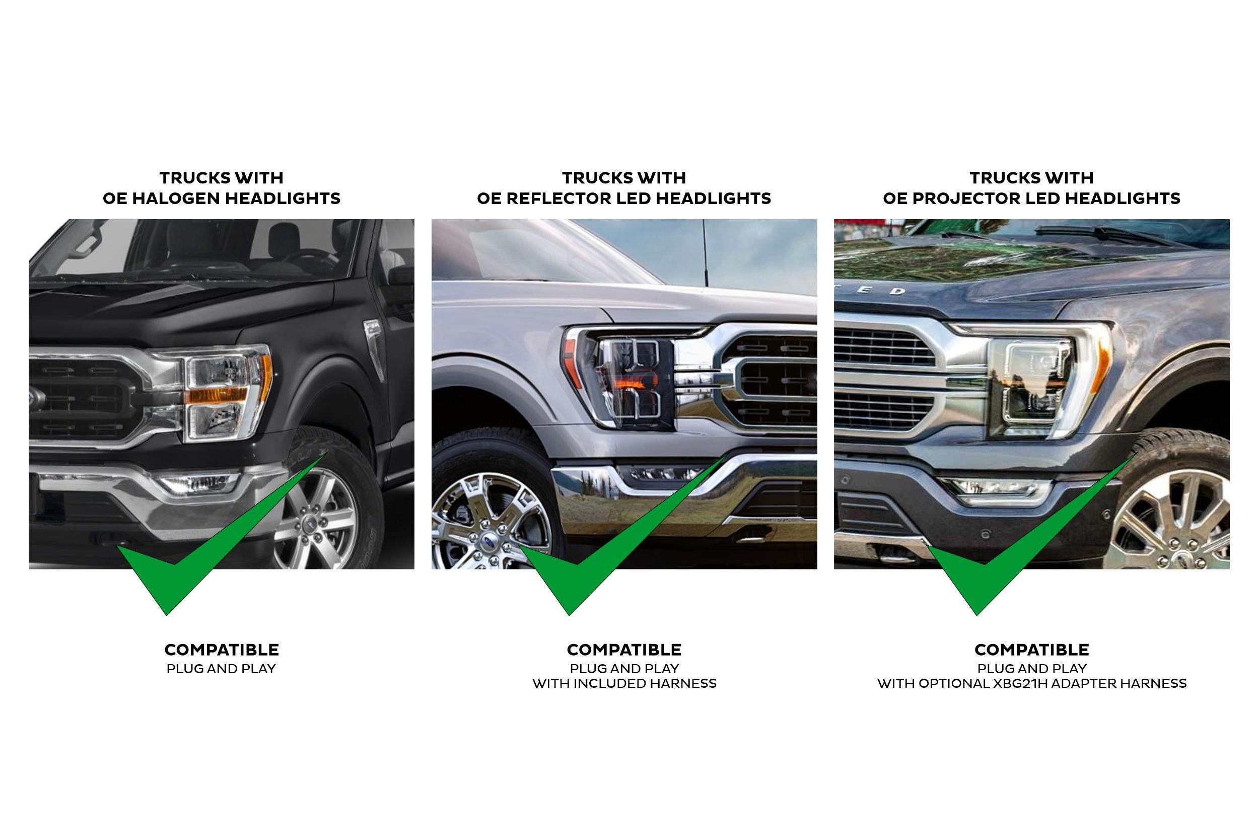 XBG LED Grille: Ford F-150 (21-23 / Chrome / White DRL)