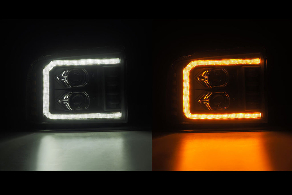 AlphaRex (LUXX-Series) 2005-2007 Ford Super Duty LED Projector Headlights - Alpha-Black