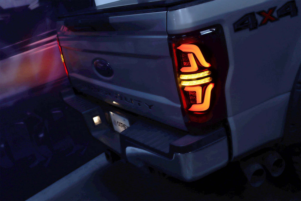 AlphaRex (Pro-Series) 2017-2019 Ford Super Duty LED Tail Lights - Red Smoke