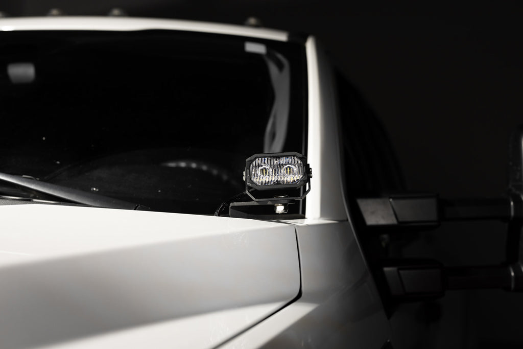 Morimoto 2Banger Ditch Light Kit: 17-22 Super Duty (NCS White SAE Wide Beam)
