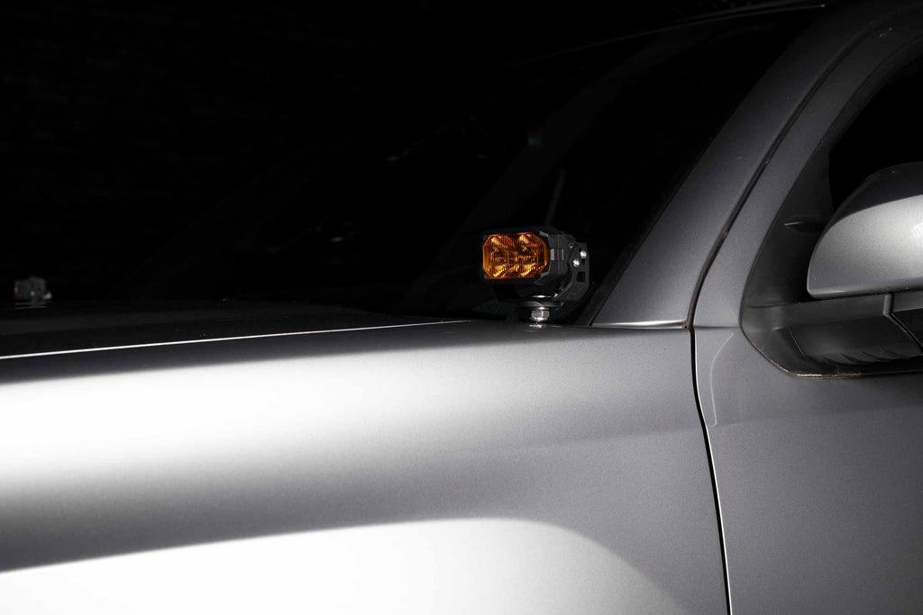 Morimoto 2Banger Ditch Light Kit: 16-23 Tacoma (NCS Yellow SAE Wide Beam)