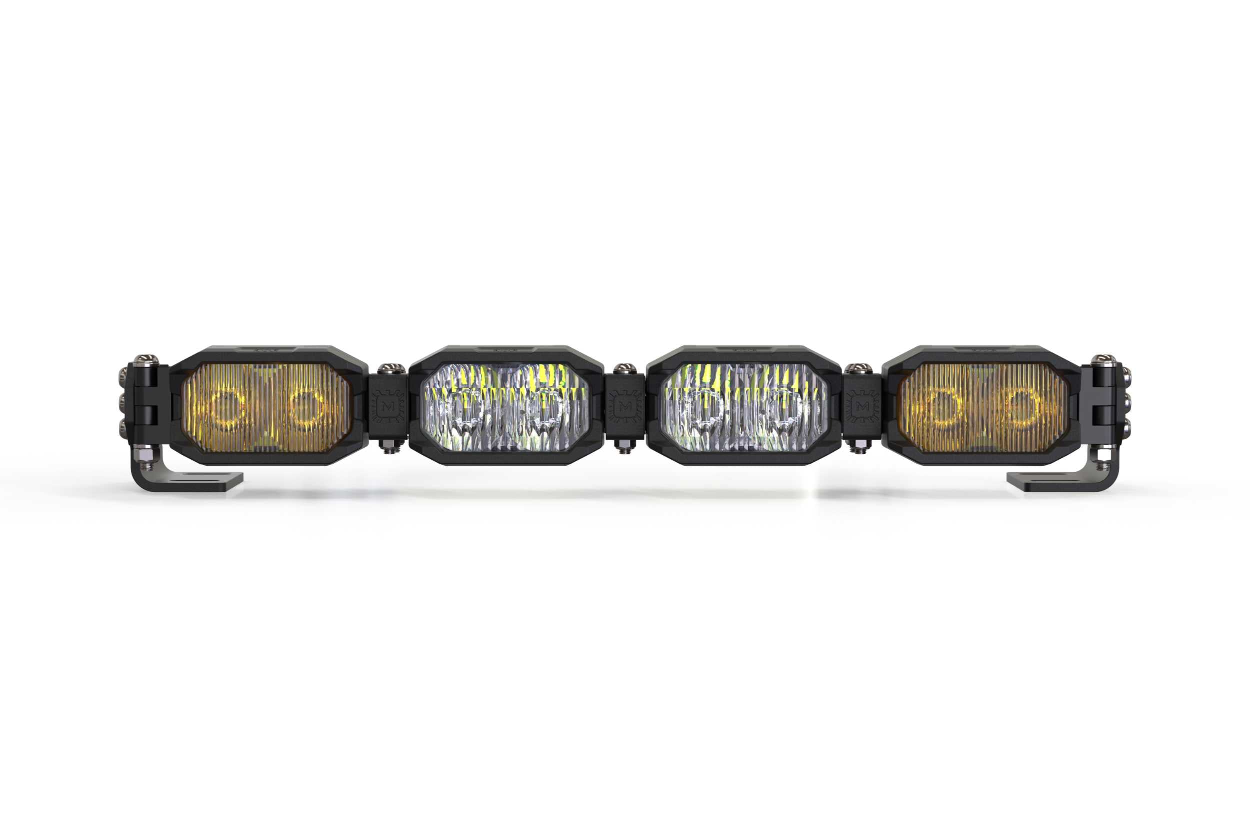 Single-Row BangerBar: (4 Pod / 16") (NCS Power - White/Yellow)