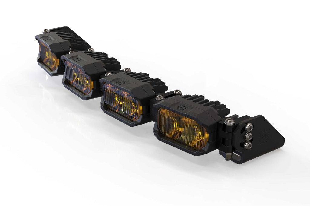 Single-Row BangerBar: (4 Pod / 16") (HXB Power - White/Yellow)