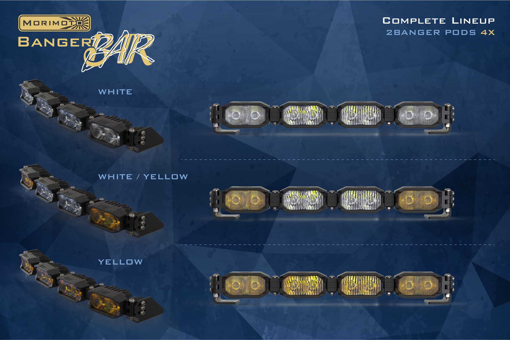 Single-Row BangerBar: (4 Pod / 16") (HXB Power - White/Yellow)