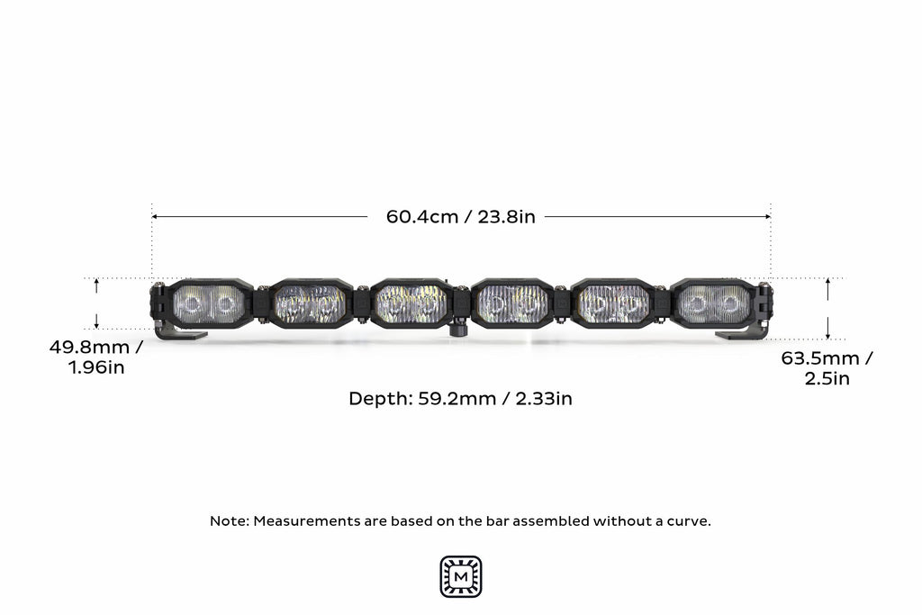 Single-Row BangerBar: (6 Pod / 24") (HXB Power - White/Yellow)