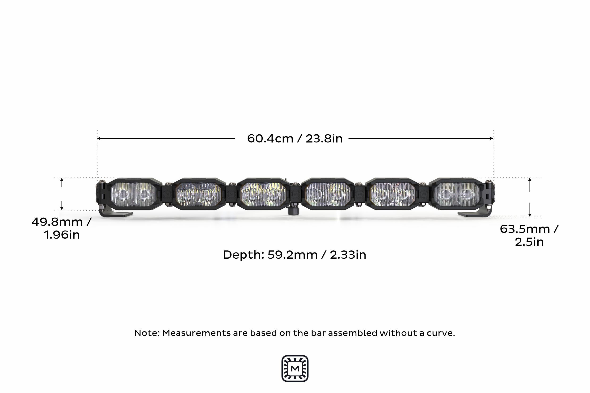 Single-Row BangerBar: (6 Pod / 24") (HXB Power - White/Yellow)