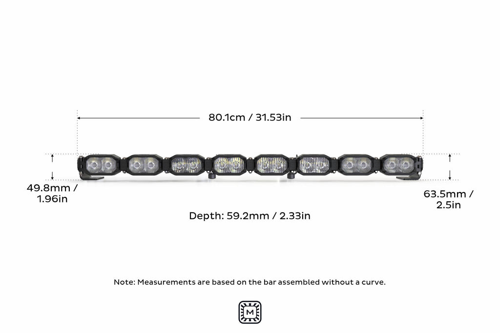 Single-Row BangerBar: (8 Pod / 31.5") (NCS Power - White/Yellow)