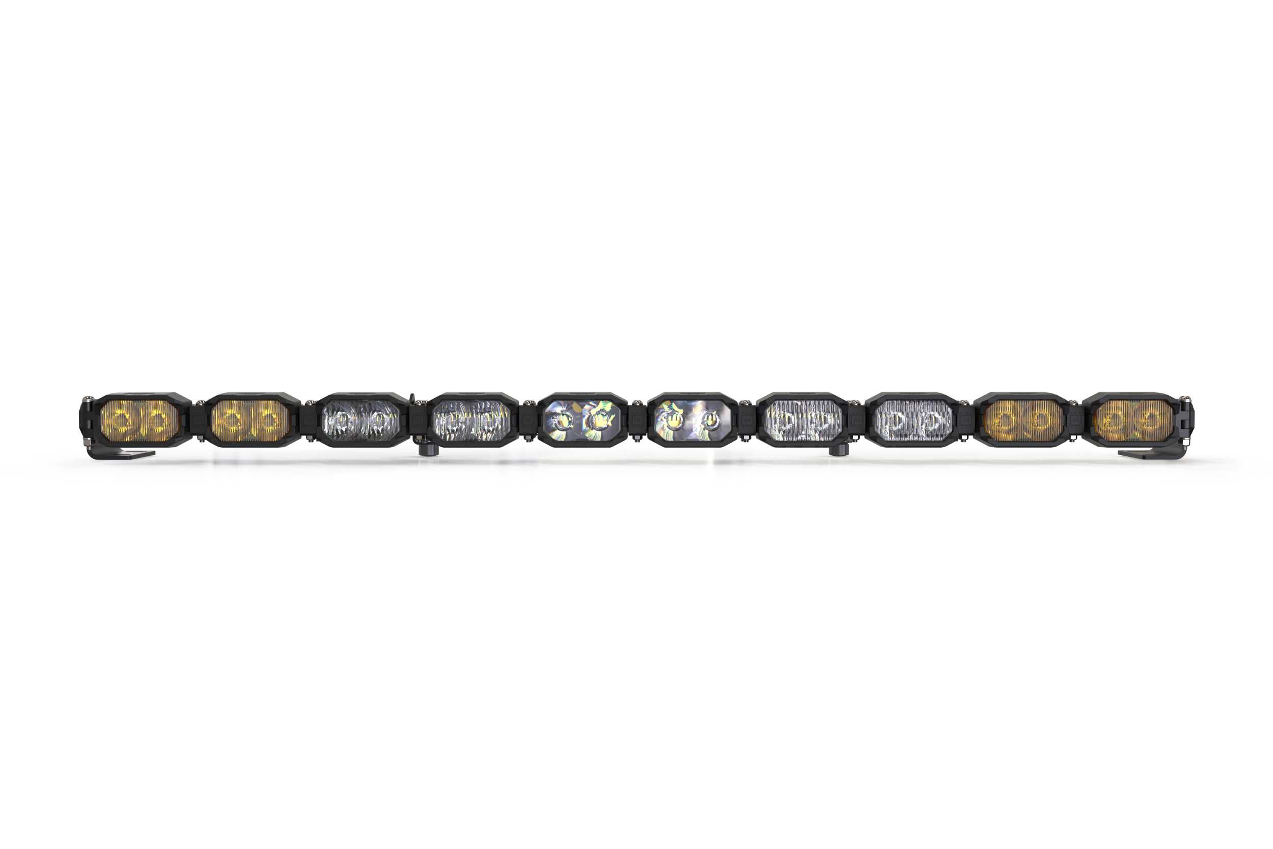 Single-Row BangerBar: (10 Pod / 40") (HXB Power - White/Yellow)