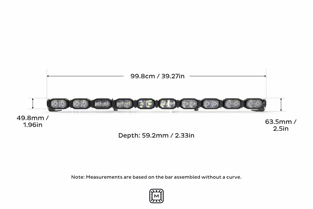 Single-Row BangerBar: (10 Pod / 40") (NCS Power - White/Yellow)