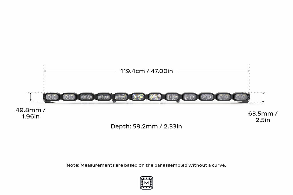 Single-Row BangerBar: (12 Pod / 47") (NCS Power - White/Yellow)