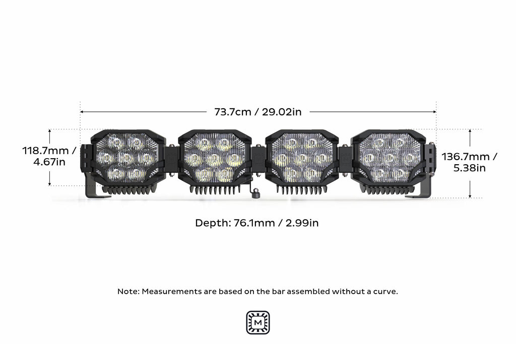 Triple-Row BangerBar: (4 Pod / 29") (HXB Power - White/Yellow)