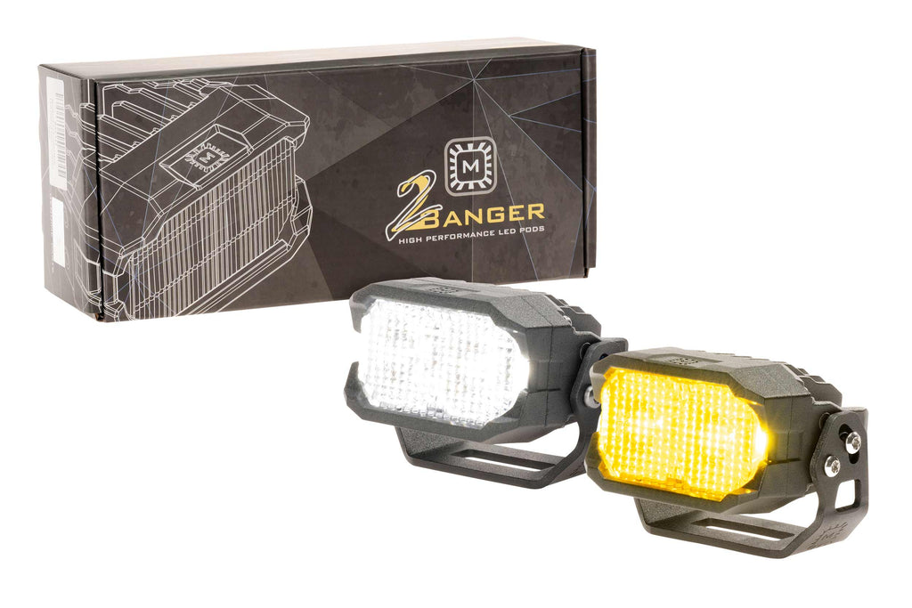 Morimoto 2Banger HXB LED Pods (Flood / Yellow / Set)