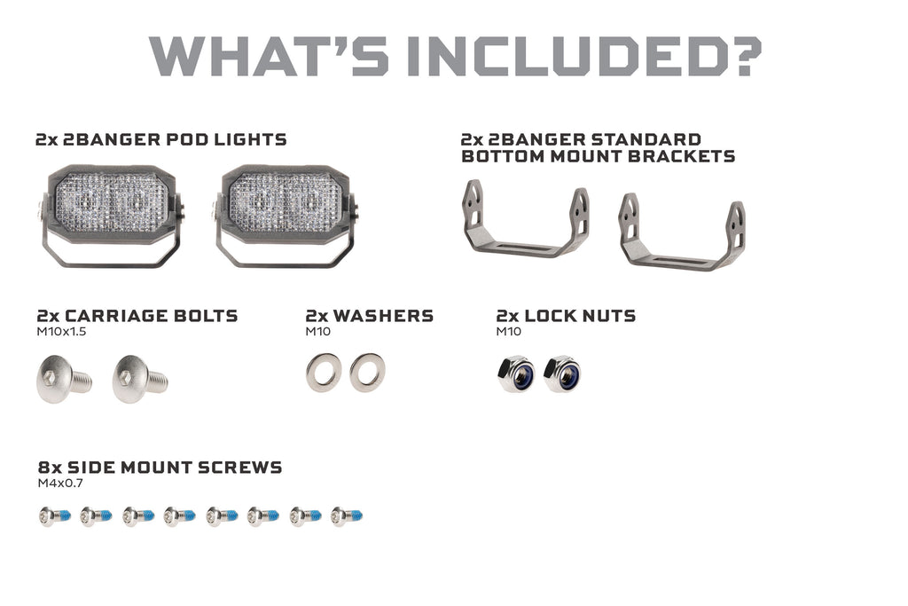 Morimoto 2Banger NCS LED Pods (Flood / White / Set)
