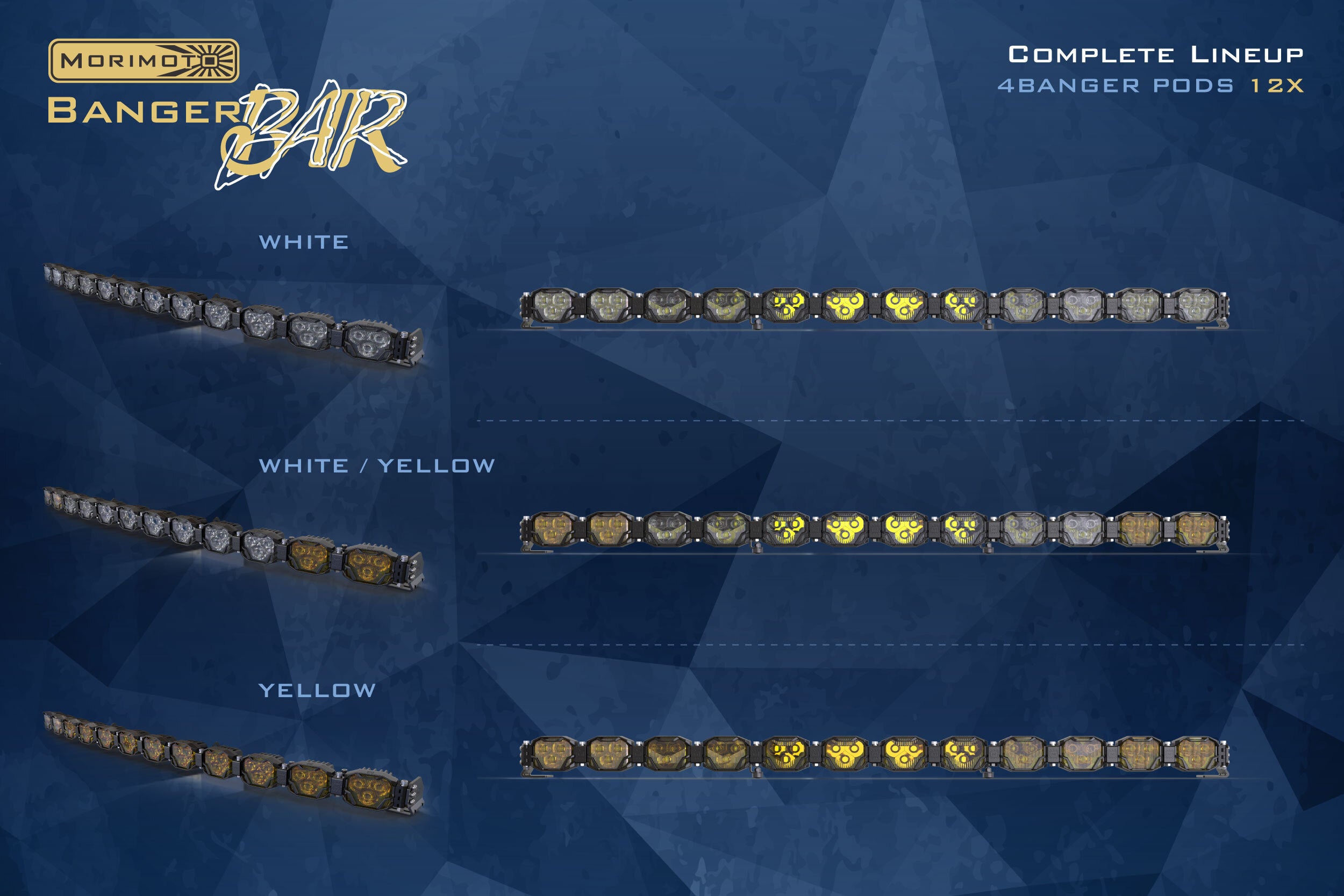 Double-Row BangerBar: (12 Pod / 48.5") (HXB Power - White)