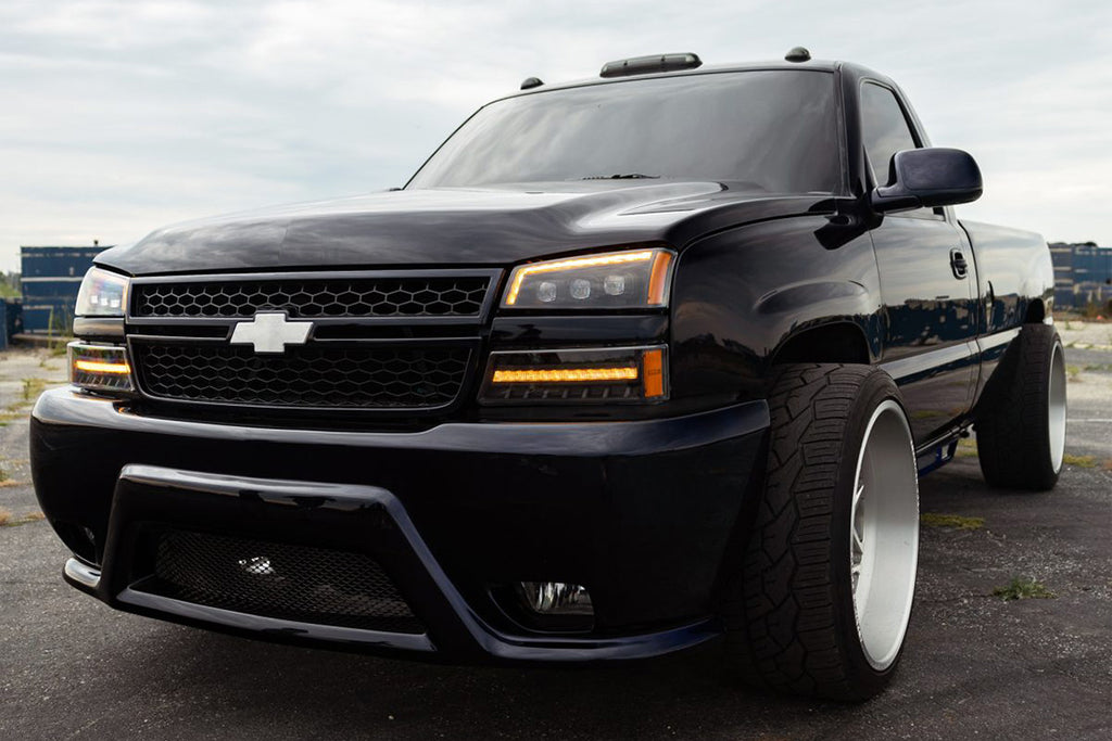 AlphaRex (NOVA-Series) (03-06) Chevrolet Silverado Projector Headlights with LED Bumper Lights - Chrome