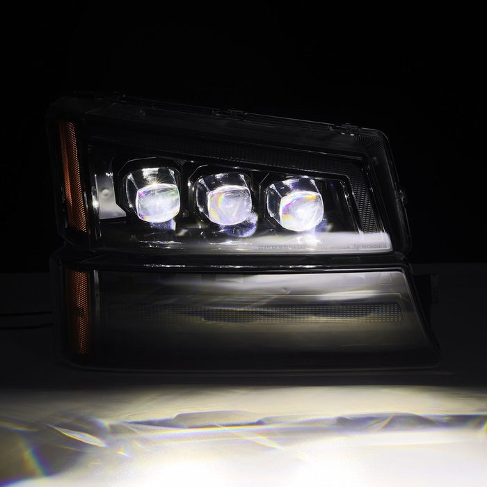 AlphaRex (NOVA-Series) (03-06) Chevrolet Silverado Projector Headlights with LED Bumper Lights - Black