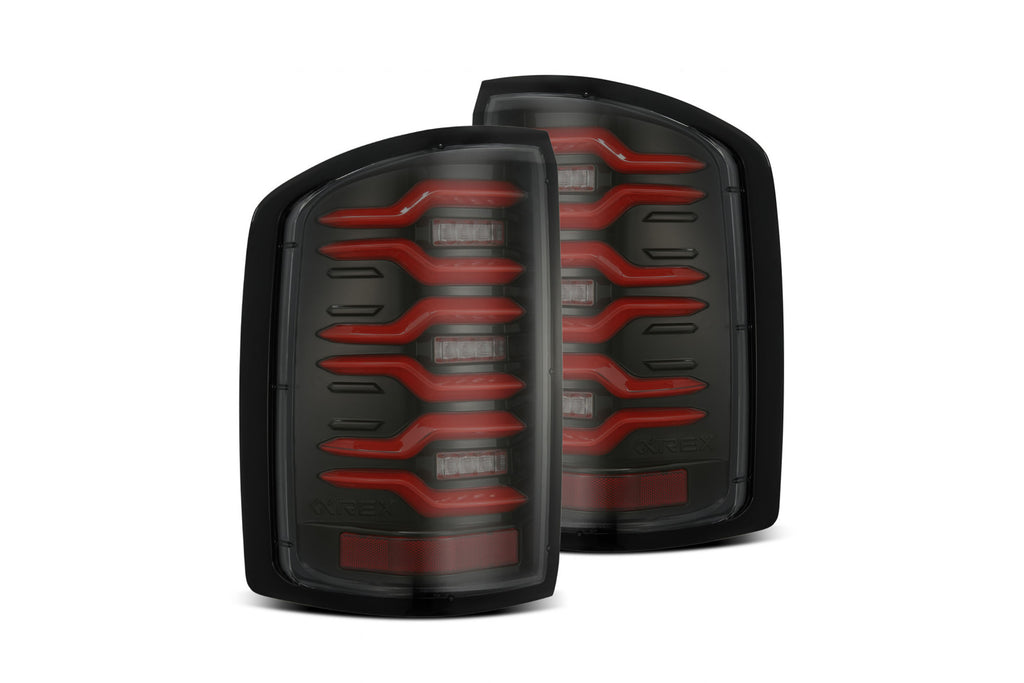 AlphaRex (LUXX-Series) (14-18) GMC Sierra LED Tail Lights - Black-Red
