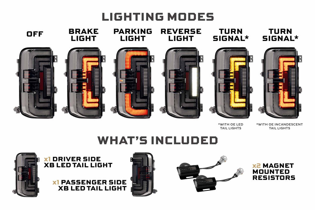 XB LED Tail Lights: Ford Bronco (21+ / Smoked Lens / Set)