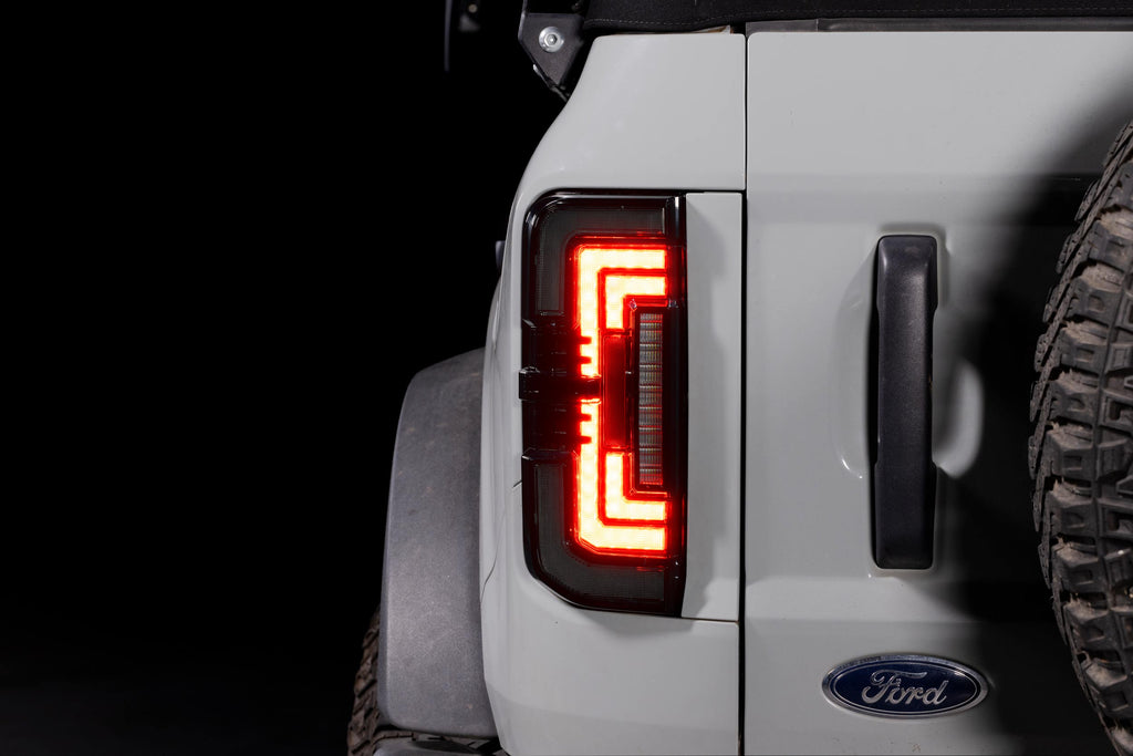 XB LED Tail Lights: Ford Bronco (21+ / Red Lens / Set)