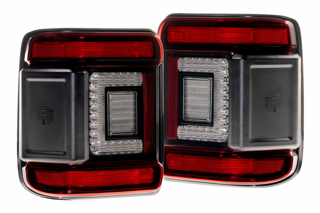 XB LED Tail Lights: Jeep Wrangler JL (18+ / Red Lens / Set)