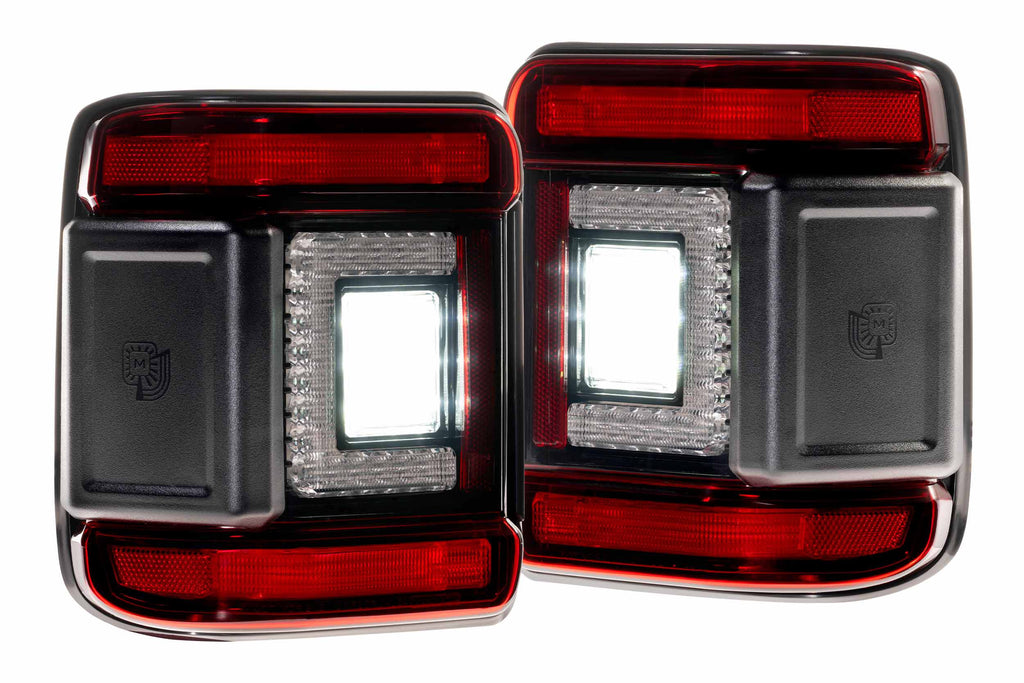 XB LED Tail Lights: Jeep Wrangler JL (18+ / Red Lens / Set)