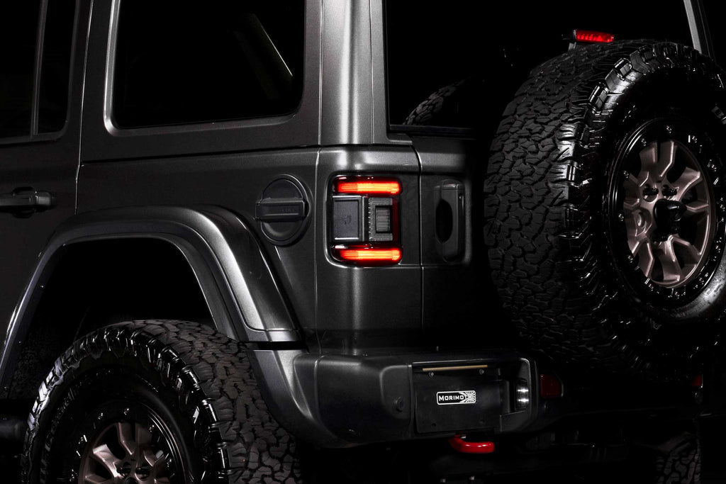 XB LED Tail Lights: Jeep Wrangler JL (18+ / Red Lens / Set)