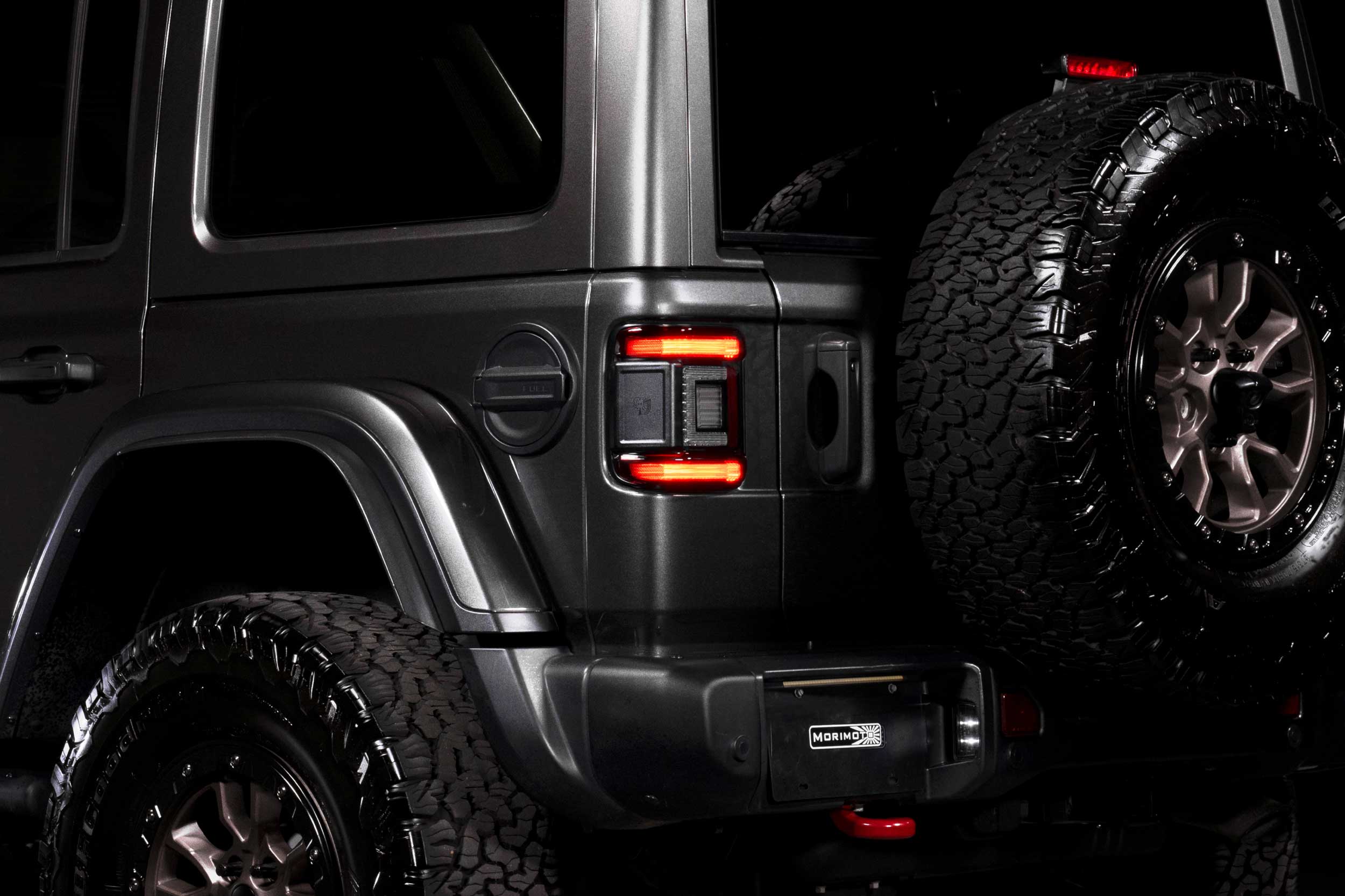 XB LED Tail Lights: Jeep Wrangler JL (18+ / Red Lens / Set)