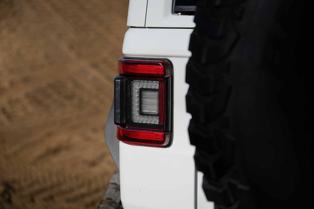 XB LED Tail Lights: Jeep Wrangler JL (18+ / Red Lens / Set)