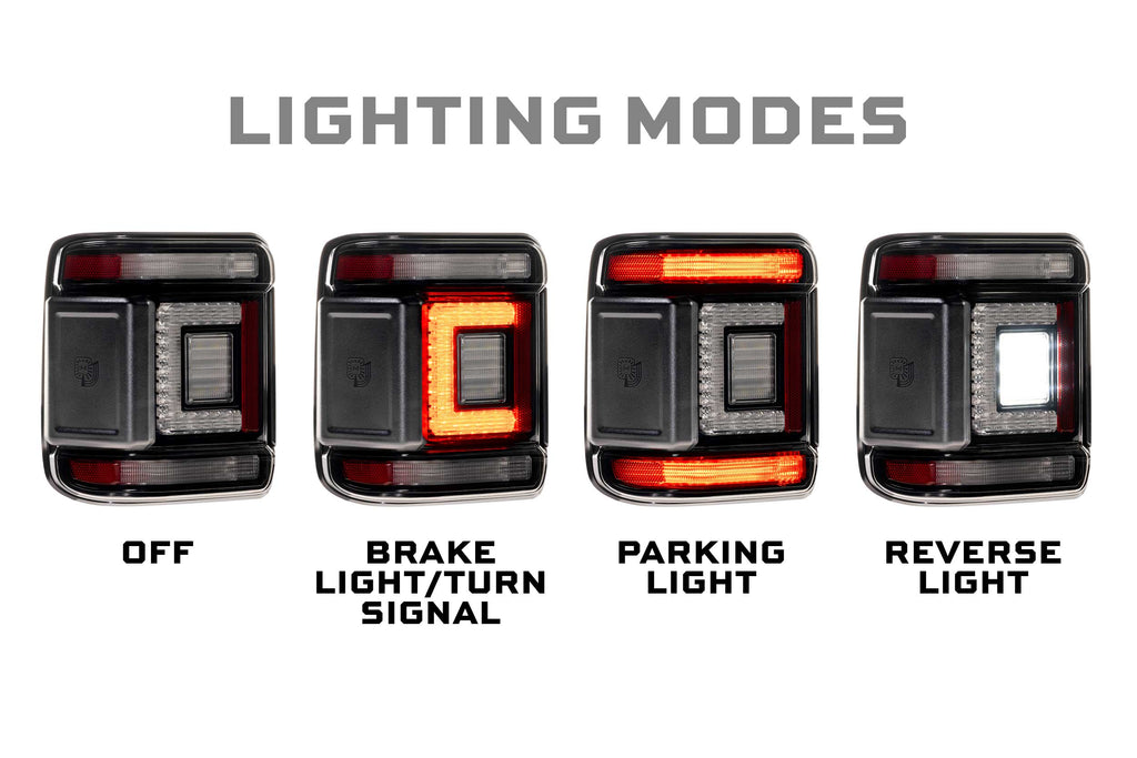 XB LED Tail Lights: Jeep Wrangler JL (18+ / Smoked Lens / Set)