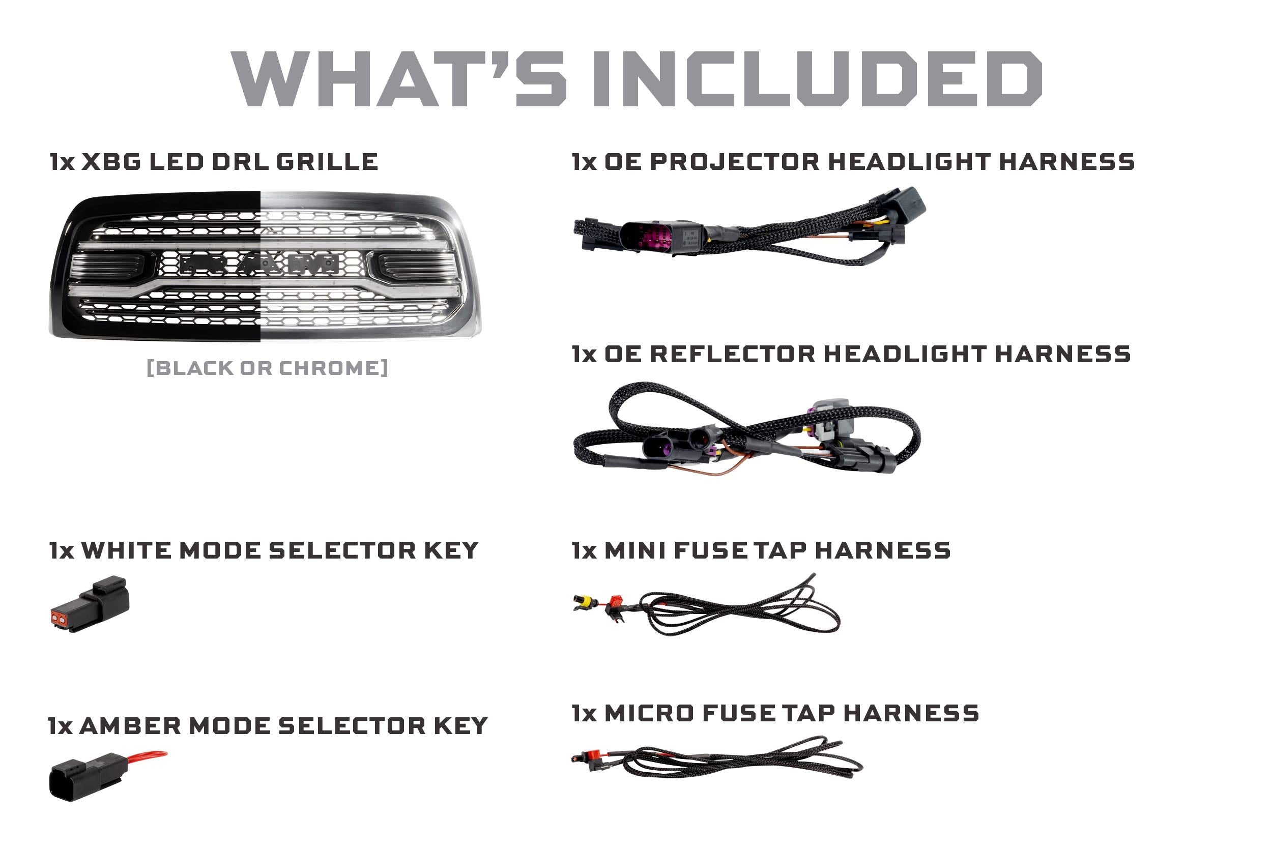 XBG LED Grille: Dodge Ram 1500 (13-18 / Black)
