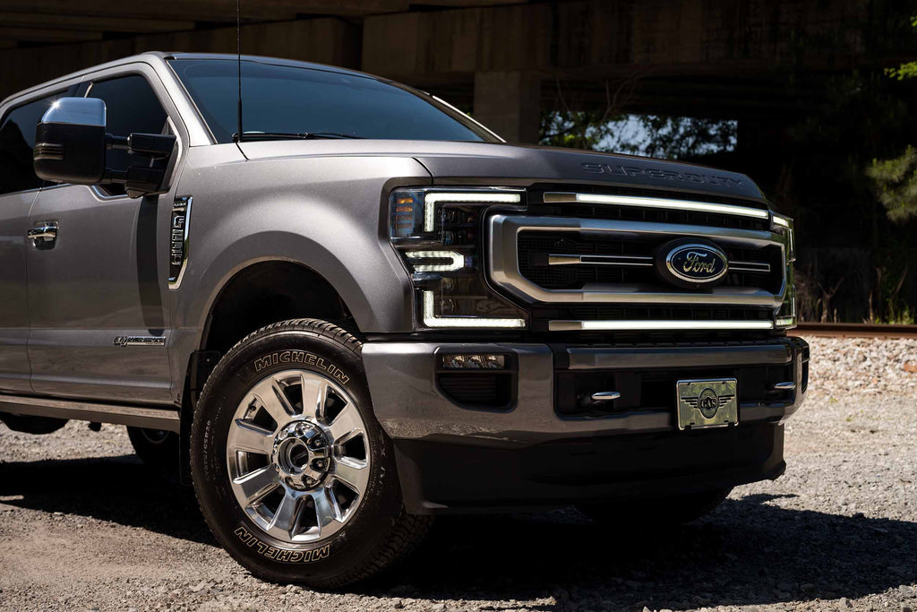 XBG LED DRL Grille Inserts: Ford Super Duty Platinum (20-22 / White DRL / Set)