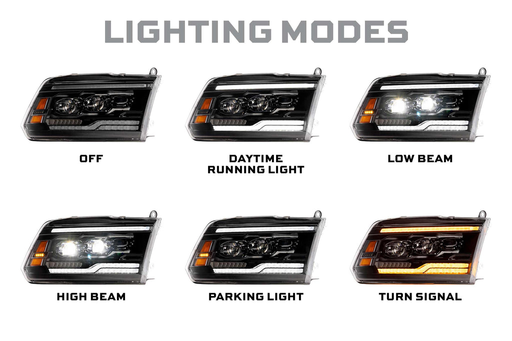 XB Evo Hybrid Headlights: 09-18 Dodge Ram (Set)