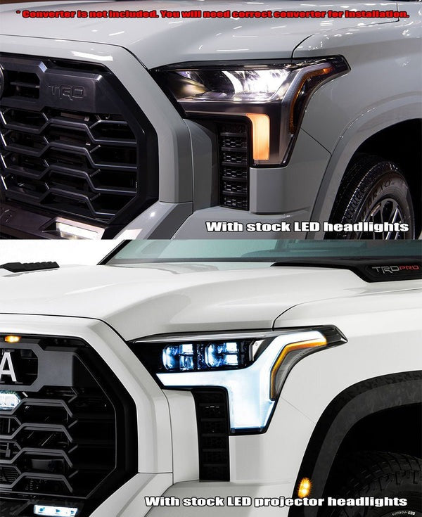 AlphaRex (NOVA-Series) (22+) Toyota Tundra Projector Headlights - Alpha-Black w/ Amber DRL