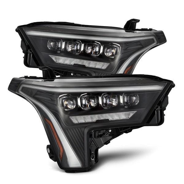 AlphaRex (NOVA-Series) (22+) Toyota Tundra Projector Headlights - Black w/ Amber DRL