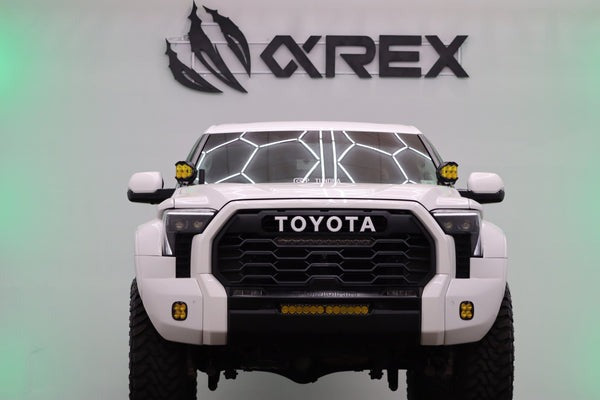 AlphaRex (LUXX-Series) (22+) Toyota Tundra Projector Headlights - Alpha-Black w/ Amber DRL