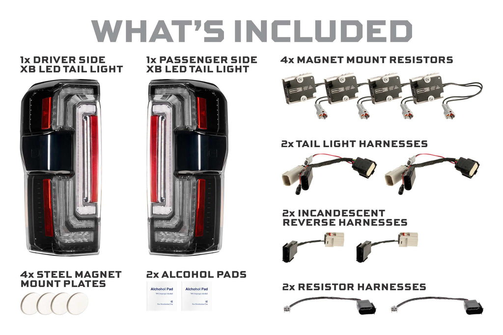 XB LED Tail Lights: 23-27 Ford Super Duty (Smoked Lens / Set)