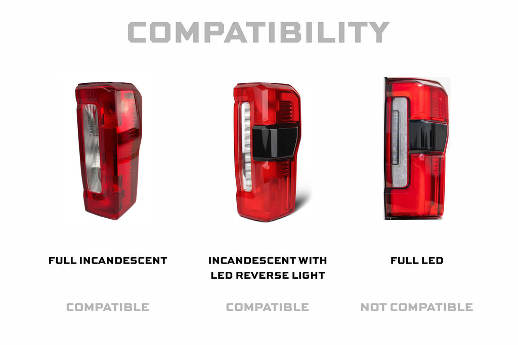 XB LED Tail Lights: 23-27 Ford Super Duty (Smoked Lens / Set)