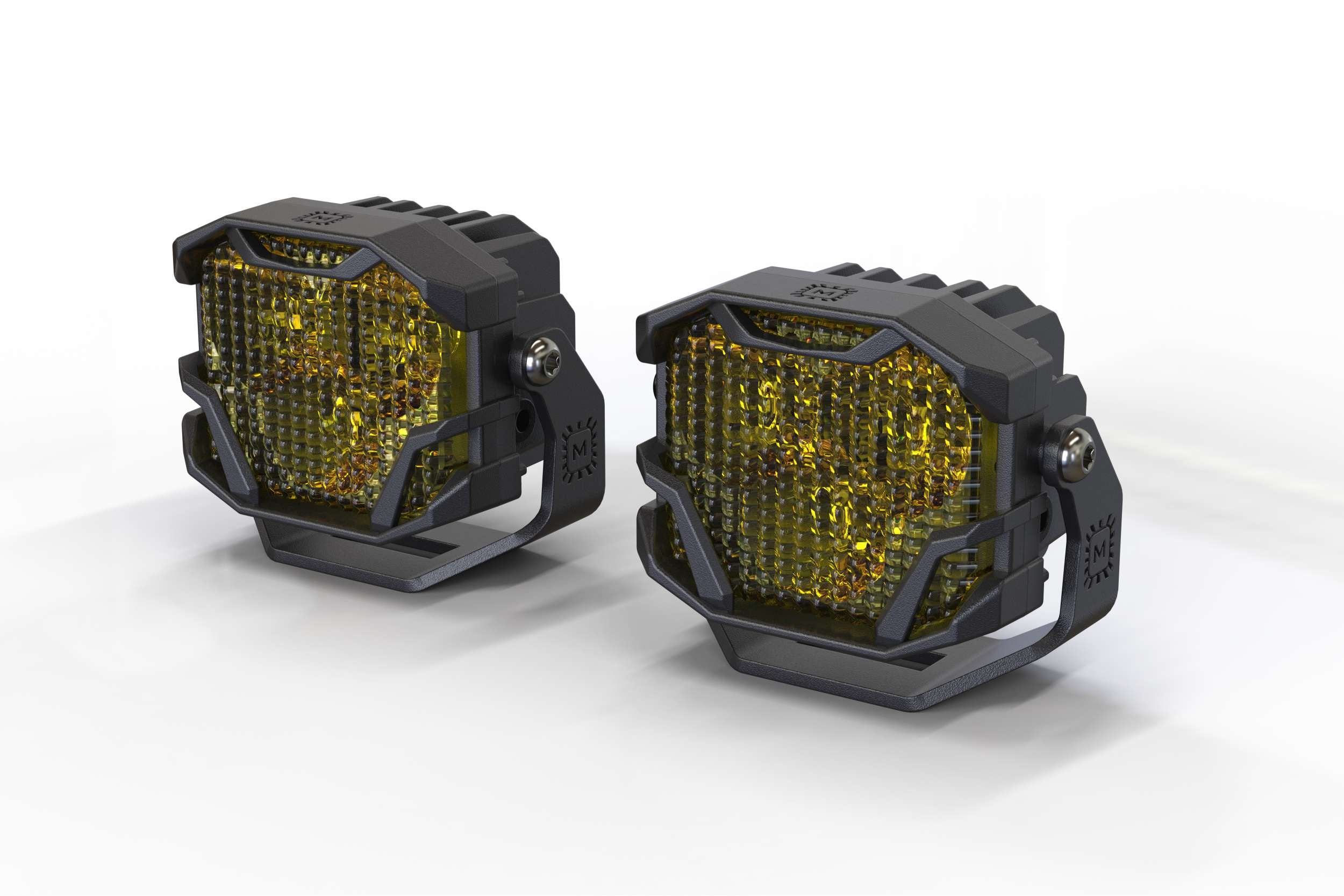 Morimoto 4Banger Ditch Light Kit: 17-22 Super Duty (NCS Yellow Flood Beam)