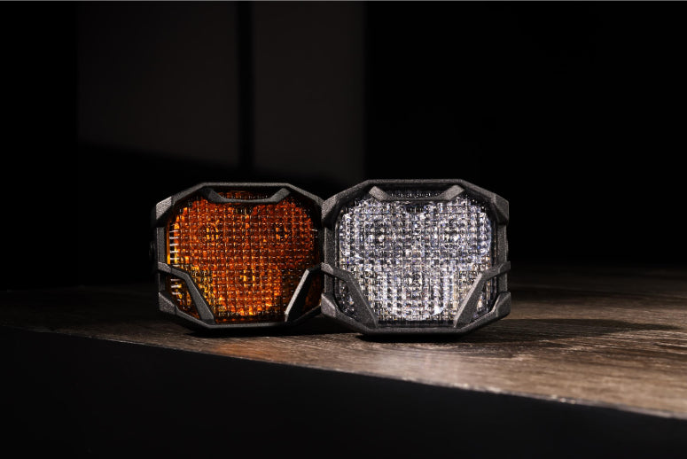 Morimoto 4Banger Ditch Light Kit: 17-22 Super Duty (NCS Yellow Flood Beam)