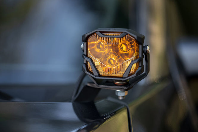 Morimoto 4Banger Ditch Light Kit: 07-13 Tundra (NCS Yellow Flood Beam)