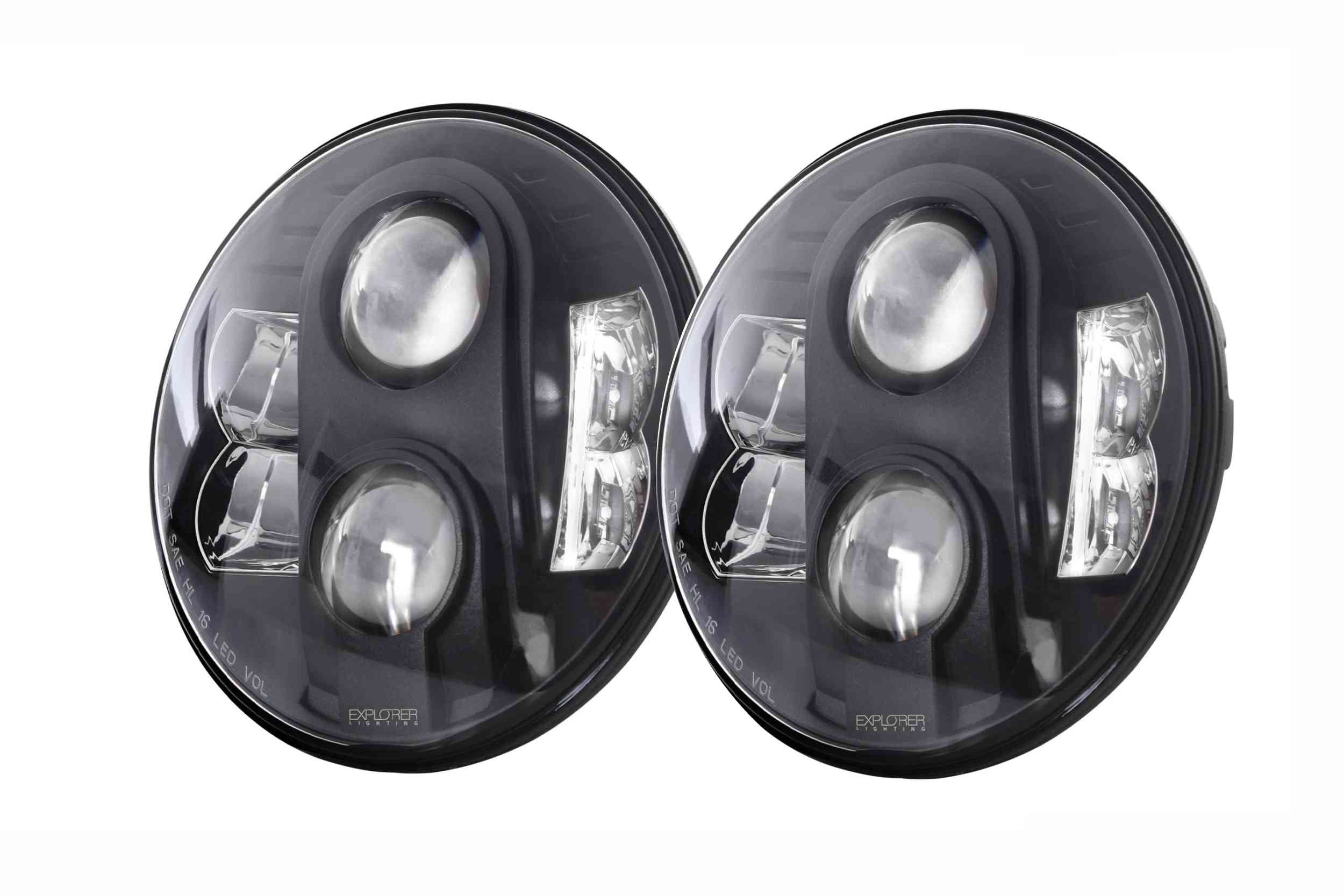 Pro Comp Jeep Headlights: 7" Round LED Hi/Lo (07-18 JK)