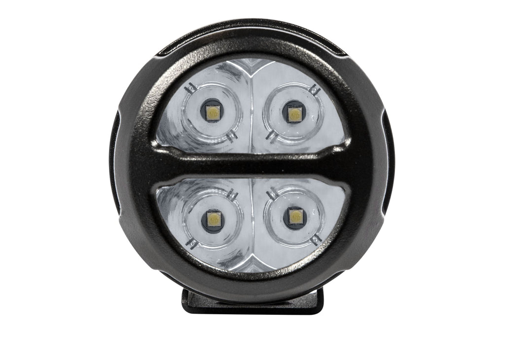 Pro Comp S4-R LED Pods: 2x2 Round / 20W / White / Spot Beam