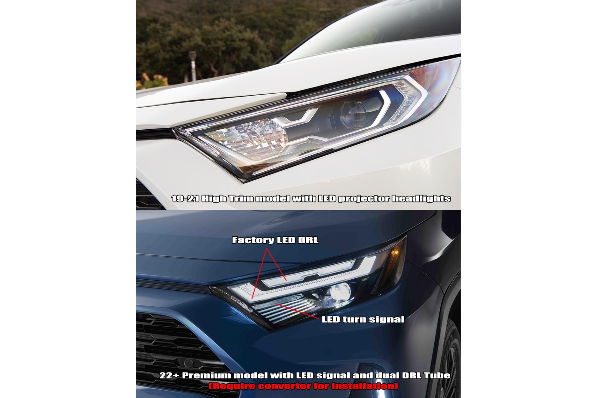 ARex Nova LED Headlights: Toyota Rav4 High Trim (19-23) - Black (Set)