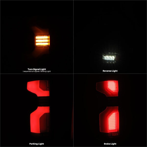 AlphaRex (LUXX-Series) 2019-2024 Chevrolet Silverado LED Tail Lights - Black Red
