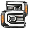 AlphaRex (LUXX-Series) 2007-2013 GMC Sierra LED Projector Headlights - Jet Black