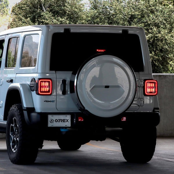AlphaRex (NOVA-Series) 2018-2023 Jeep Wrangler JL Prismatic LED Tail Lights - Alpha-Black