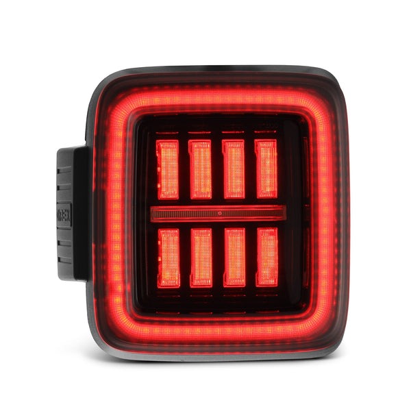 AlphaRex (NOVA-Series) 2018-2023 Jeep Wrangler JL Prismatic LED Tail Lights - Alpha-Black