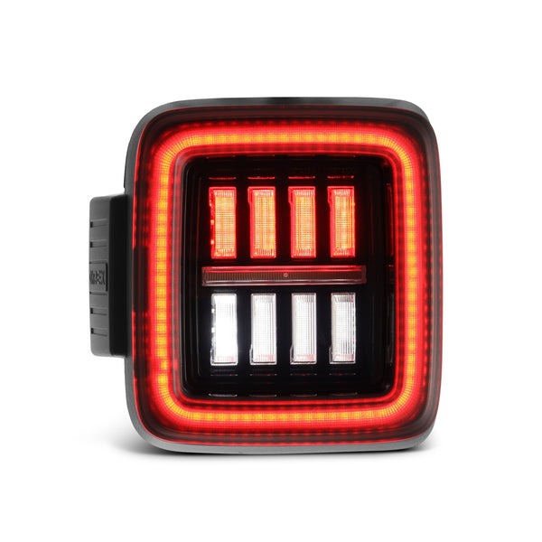 AlphaRex (NOVA-Series) 2018-2023 Jeep Wrangler JL Prismatic LED Tail Lights - Alpha-Black