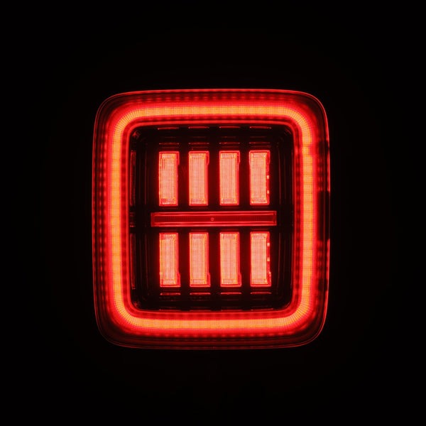 AlphaRex (NOVA-Series) 2018-2023 Jeep Wrangler JL Prismatic LED Tail Lights - Alpha-Black