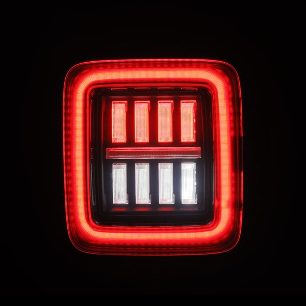 AlphaRex (NOVA-Series) 2018-2023 Jeep Wrangler JL Prismatic LED Tail Lights - Alpha-Black
